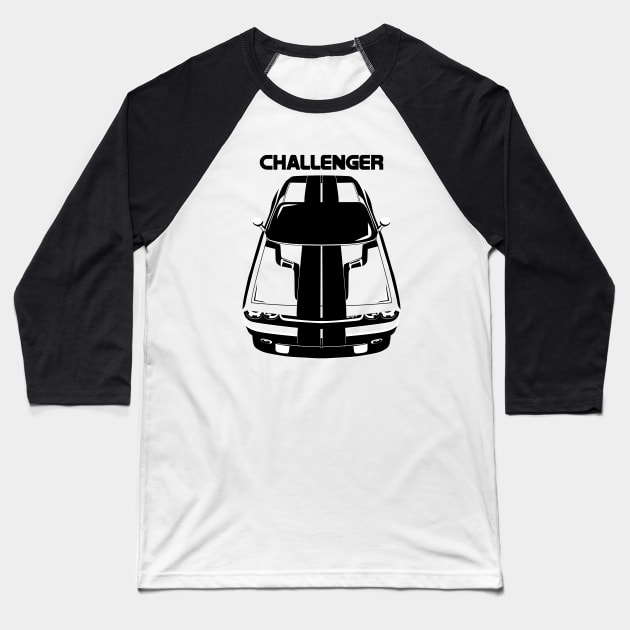 Dodge Challenger 2008-2014 - Black Stripes Baseball T-Shirt by V8social